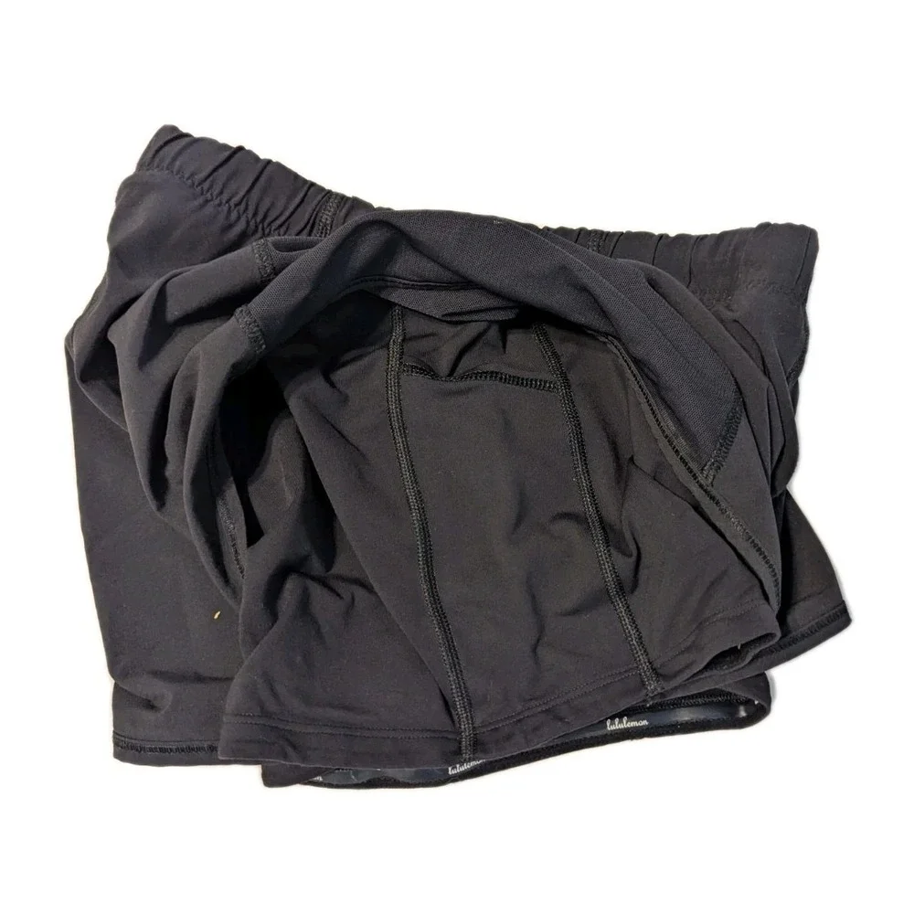 Lululemon Athletica Meshed Up Shorts Layered Workout Gym Athleisure Black Size 4